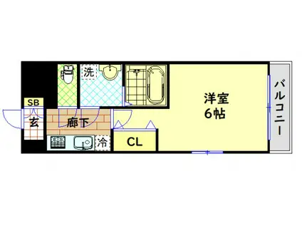 エスリード難波グレイス(1K/5階)の間取り写真