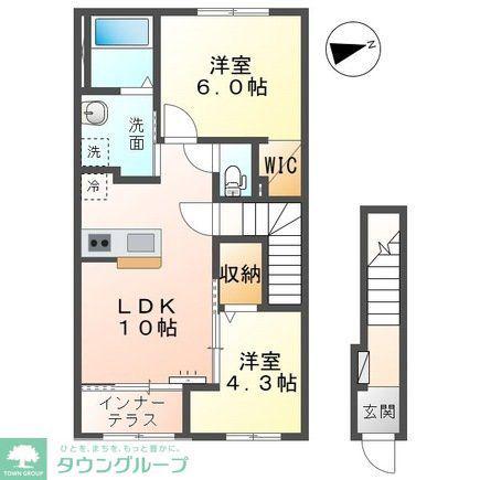 リョウエン(2LDK/2階)の間取り写真