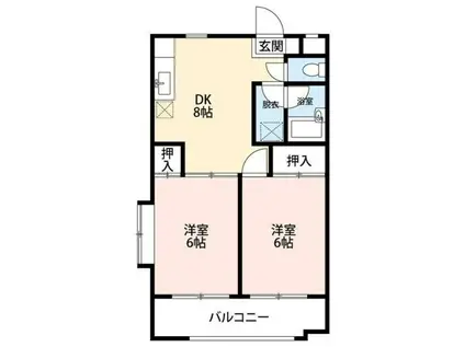 第13島田マンション(2DK/3階)の間取り写真