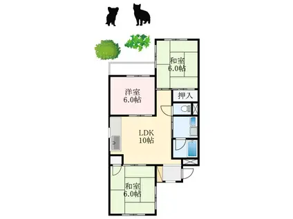 GARE深井(3LDK/1階)の間取り写真