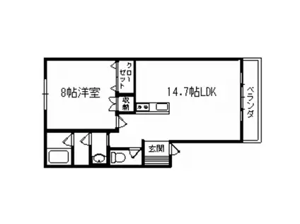 メイプルハウスIII(1LDK/2階)の間取り写真