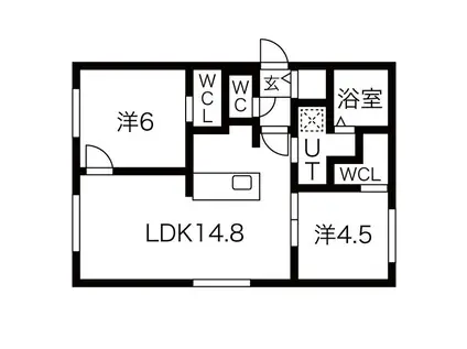 CHERISIS北円山(2LDK/1階)の間取り写真