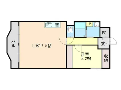 メゾンドール和歌山N(1LDK/5階)の間取り写真
