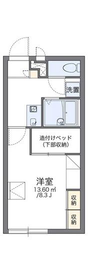 レオパレスセジュール(1K/2階)の間取り写真
