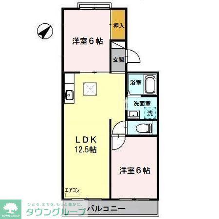 サンパークハイツ(2LDK/1階)の間取り写真