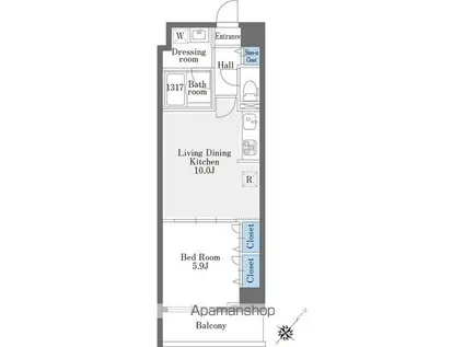 LA DOUCEUR巣鴨ウエスト(1LDK/3階)の間取り写真