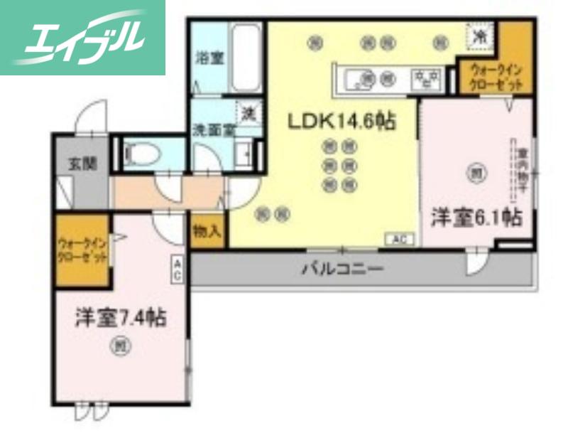 フェリックス(2LDK/3階)の間取り写真