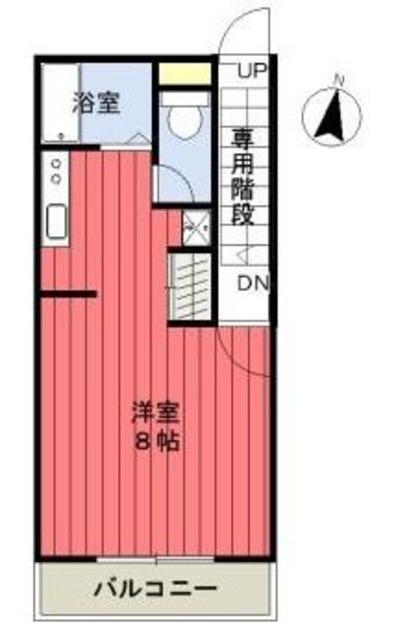 三栄ハイツ(1K/2階)の間取り写真