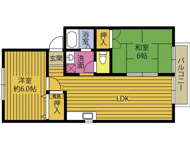 ペアトゥリー(2LDK/1階)の間取り写真