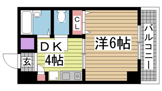 ラ・エソール(1DK/3階)の間取り写真