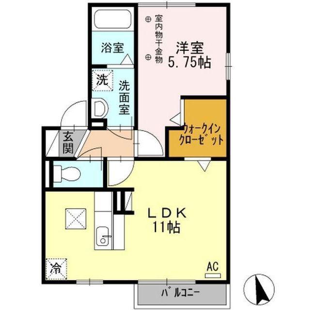 グランフォーレ(1LDK/1階)の間取り写真