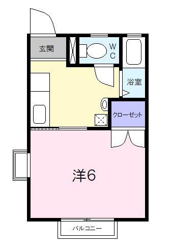 メゾンアミータ(1K/1階)の間取り写真