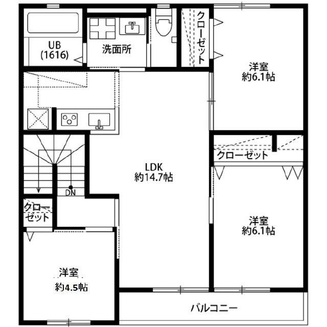 アムール桜(3LDK/2階)の間取り写真
