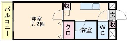ボヌール・ド・ガリオン(1K/4階)の間取り写真
