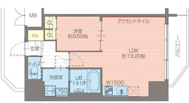 プレジオ日暮通(1LDK/11階)の間取り写真