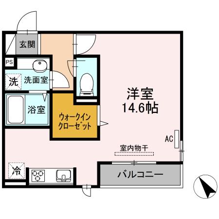 SOPHIA(ワンルーム/3階)の間取り写真