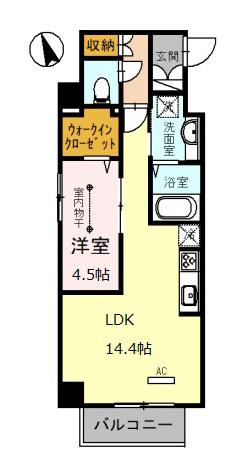 JR高崎線 熊谷駅 徒歩5分 5階建 築5年(1LDK/2階)の間取り写真
