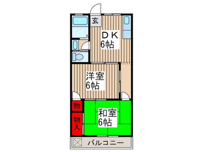 栄マンション(2DK/1階)の間取り写真