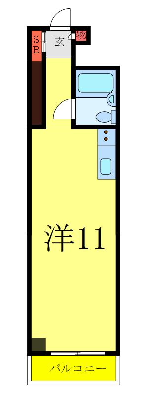 ハイツ・オーエド(ワンルーム/4階)の間取り写真