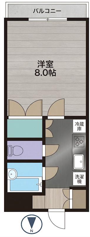 ベルデ北千束(1K/4階)の間取り写真
