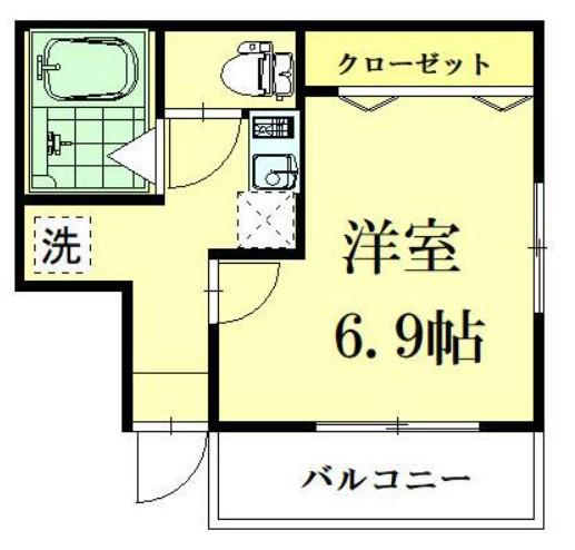 パンテオンA棟(1K/3階)の間取り写真