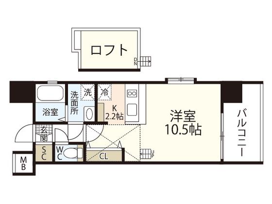 アイステージ十日市(ワンルーム/6階)の間取り写真