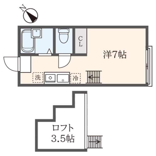 グリーンヒルズ横濱(ワンルーム/2階)の間取り写真