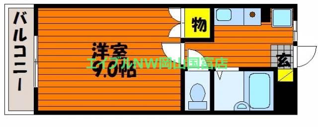 桂マンションII(1K/2階)の間取り写真