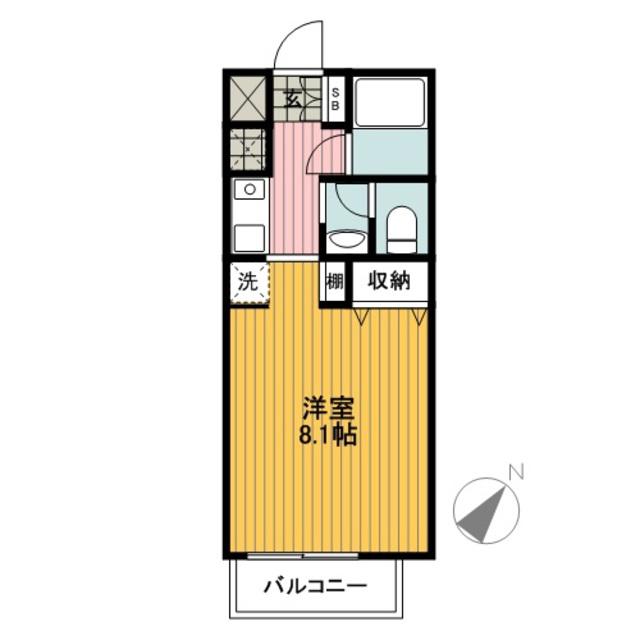 イマージュ日吉(ワンルーム/2階)の間取り写真