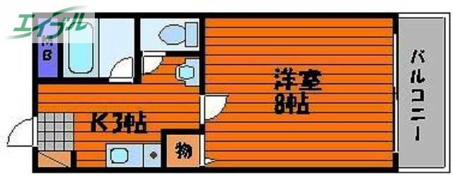 レジデンス田町(1K/2階)の間取り写真