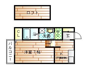 ブローテ石丸(1K/1階)の間取り写真