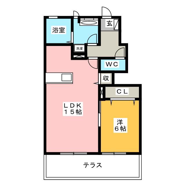 ウィステリア(1LDK/1階)の間取り写真