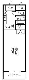 アレックスやしろ(1K/4階)の間取り写真