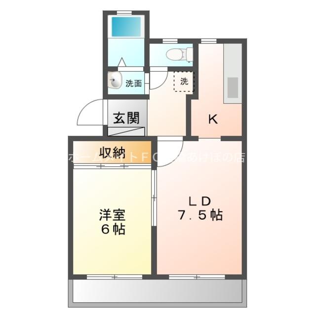 サンシャトレ神ノ輪(1LDK/1階)の間取り写真