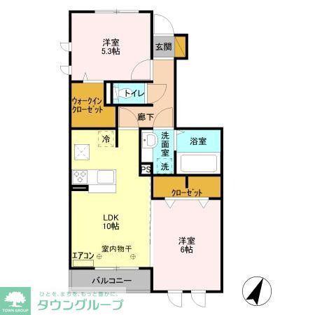 プラティークI(2LDK/1階)の間取り写真