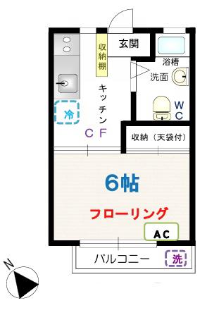 第5三光マンション(1K/1階)の間取り写真