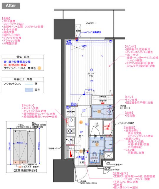 ドゥーエ西大島II(1K/14階)の間取り写真