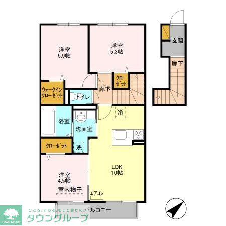 エテルナI(3LDK/2階)の間取り写真