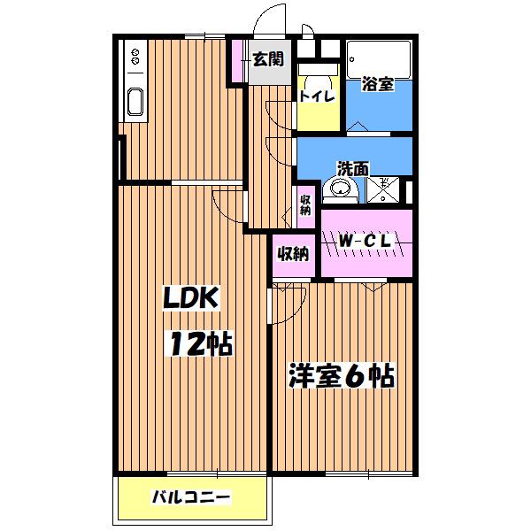 ストーク(1LDK/2階)の間取り写真