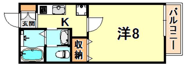 エトワール六甲(1K/2階)の間取り写真