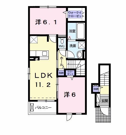 エージェント(2LDK/2階)の間取り写真