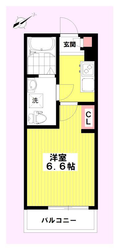 アクシア坂戸(1K/2階)の間取り写真