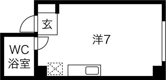 フォセット宝塚(ワンルーム/2階)の間取り写真