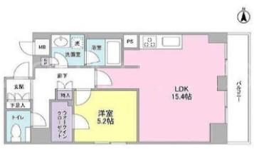 アイム白金高輪(1LDK/2階)の間取り写真