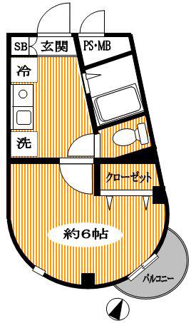 デシタリオ橘(1K/2階)の間取り写真