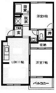 メゾンラフォーレ(2LDK/1階)の間取り写真
