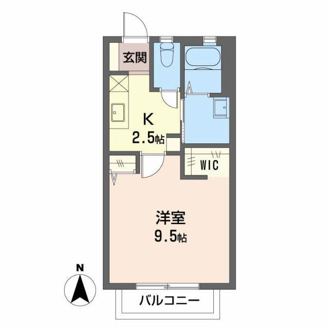 メイプルハウス(1K/2階)の間取り写真