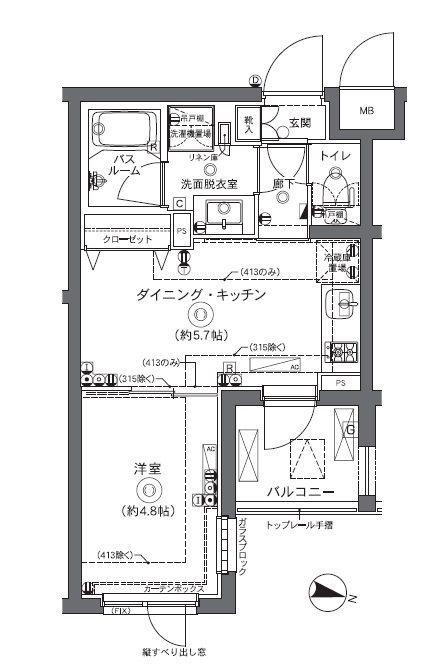 ZOOM中野坂上(1DK/3階)の間取り写真