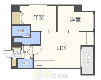 カサトレスベレーザ(2LDK/6階)の間取り写真