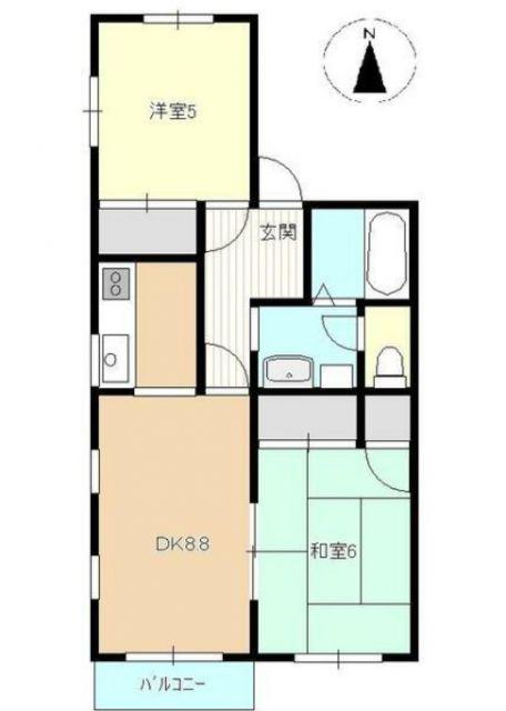 レジア和(2DK/1階)の間取り写真